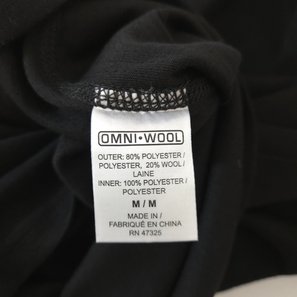 Omni-Wool Men's Black Crew Neck Long Sleeve Base Layer - Picture 7 of 11